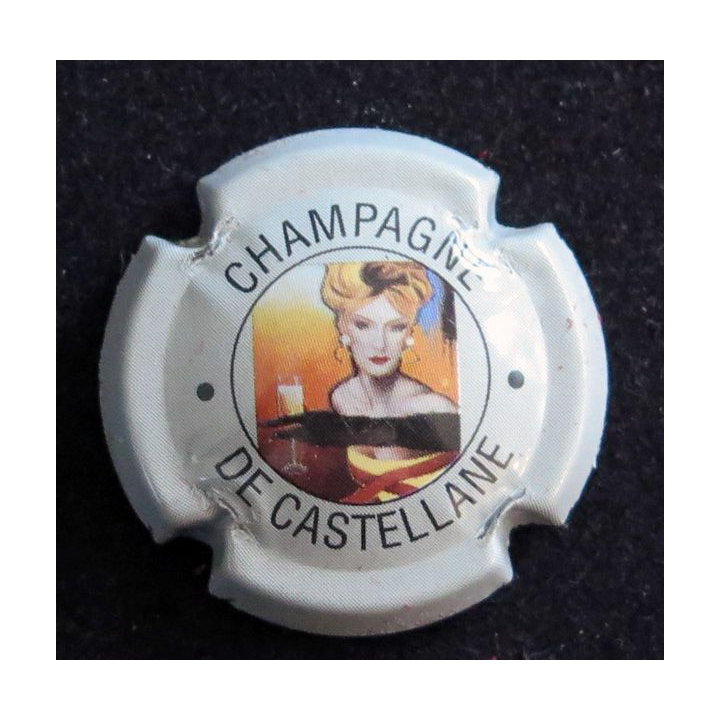 Capsule Muselet de bouteille de champagne De CASTELLANE n° 46 1° série fond blanc