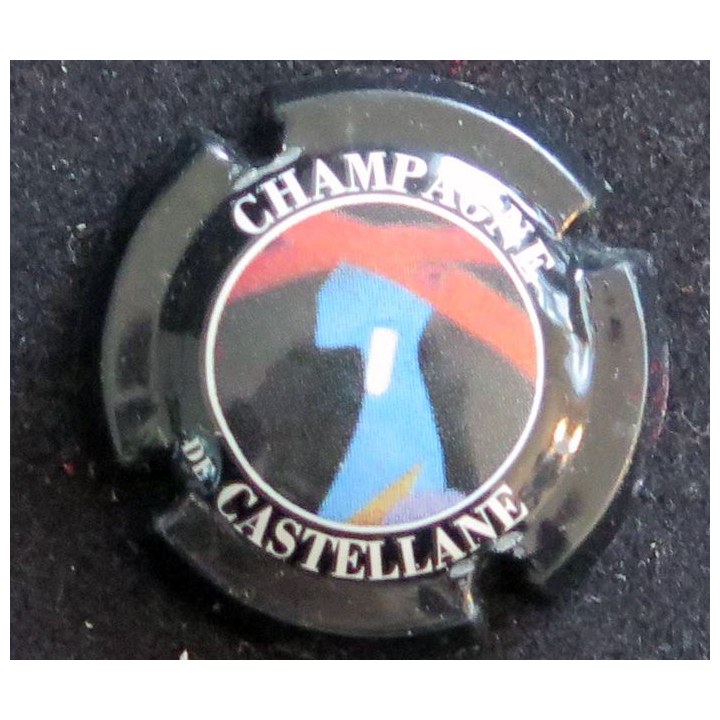 Capsule Muselet de bouteille de champagne De CASTELLANE n° 42 1° série fond noir