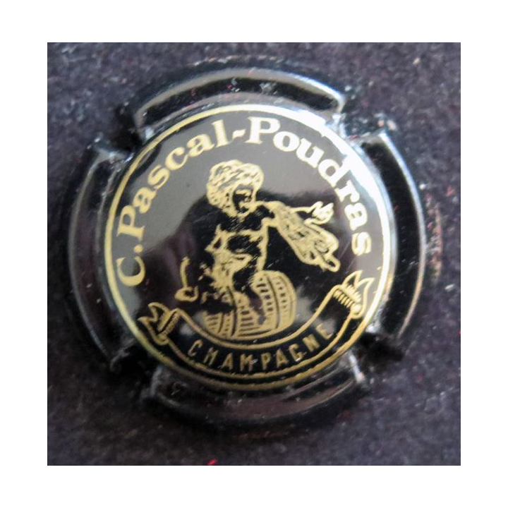Capsule Muselet de bouteille de champagne PASCAL-POUDRAS n° 1 Noir et Or