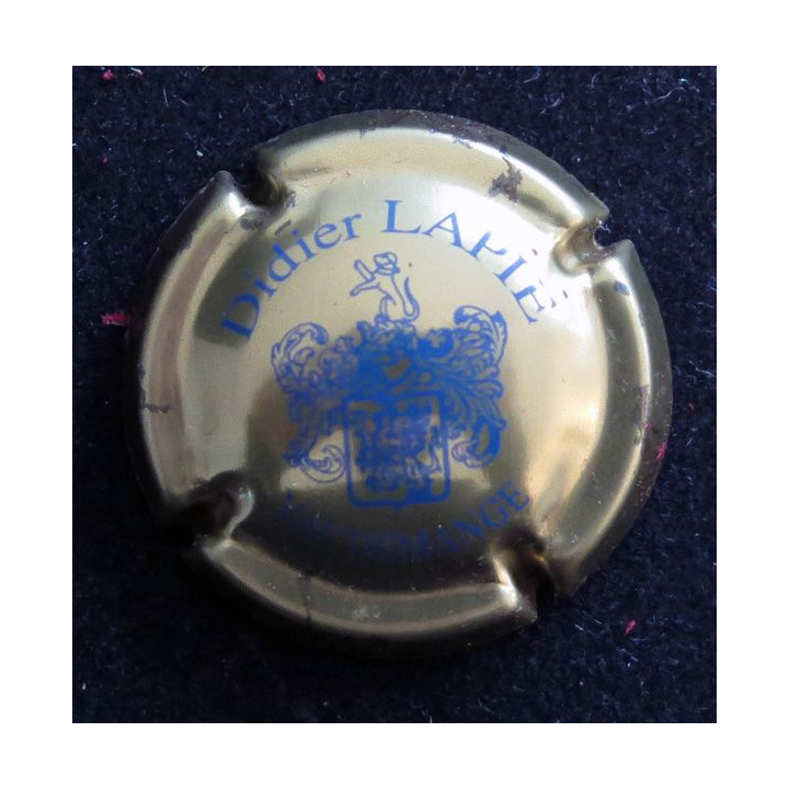 Capsule Muselet de bouteille de champagne LAPIE Didier n° 1 Or et bleu