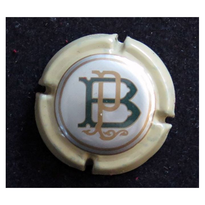 Capsule de bouteille de Crémant Bordelais VEUVE PAUL BUR n° 1 beige fond gris B vert P beige