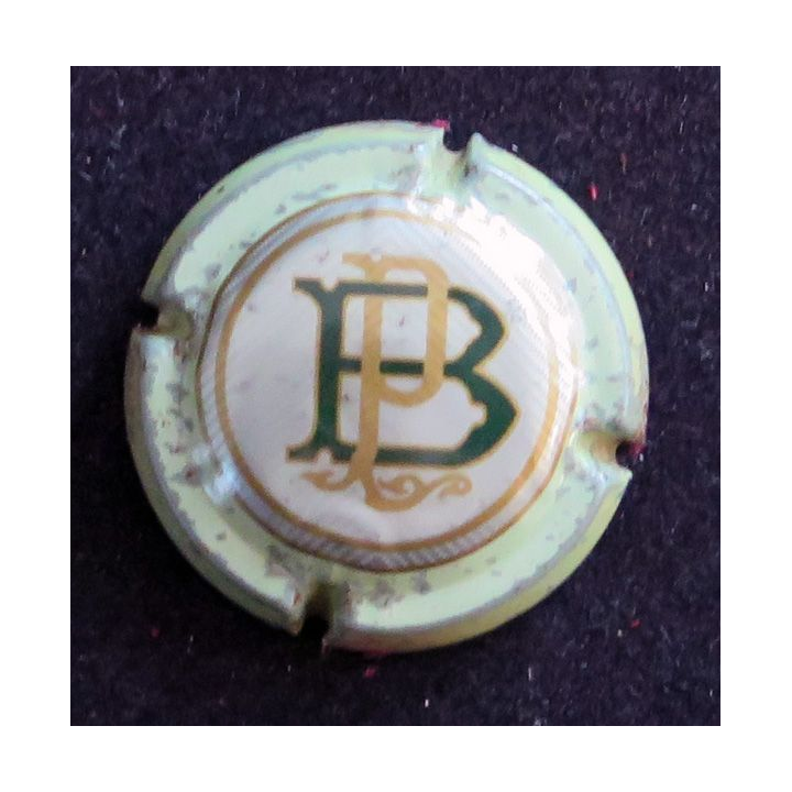 Capsule de bouteille de Crémant Bordelais VEUVE PAUL BUR n° 3 vert, gris strié, B vert P beige
