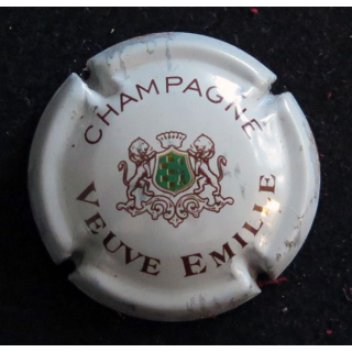 Capsule Muselet de bouteille de champagne VEUVE EMILLE n° 3 Blanc, écusson vert, barre courte
