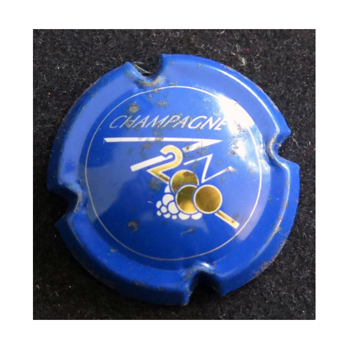 Capsule Muselet de bouteille de champagne GÉNÉRIQUE n° 616 An 2000, Bleu