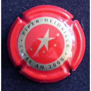 Capsule Muselet de bouteille de champagne PIPER-HEIDSIECK n° 118 Rouge et Or cuvée An 2000