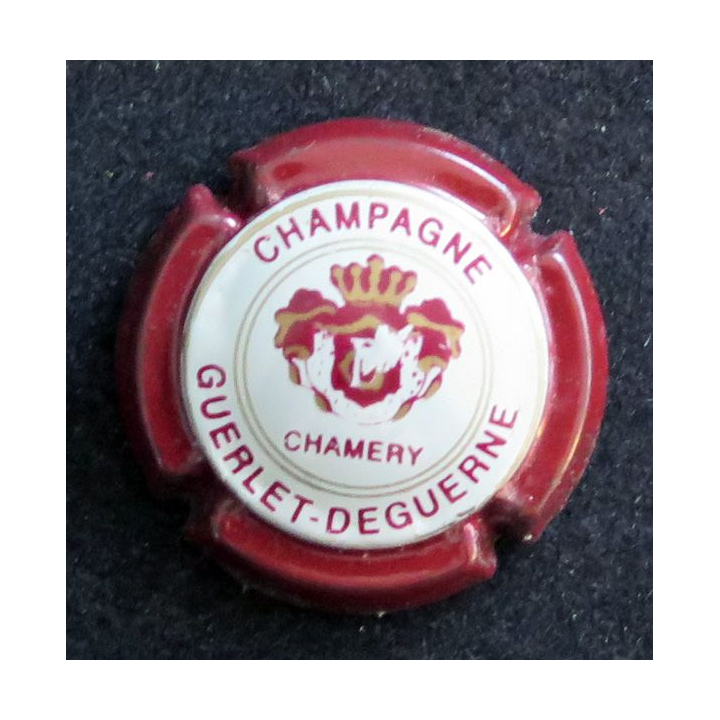 Capsule Muselet de bouteille de champagne GUERLET-DEGUERNE n° 9 contour Bordeaux