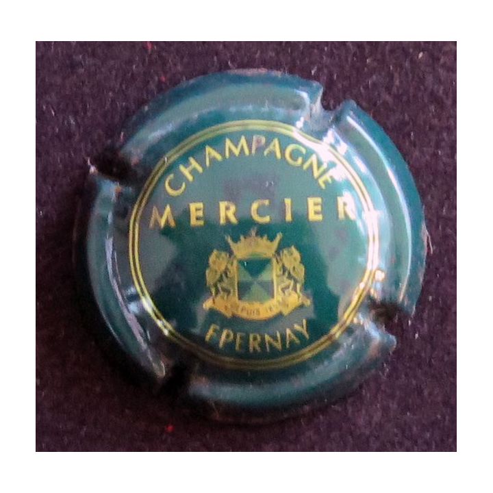 Capsule Muselet de bouteille de champagne MERCIER n° 18 vert et or brillant