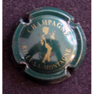 Capsule Muselet de bouteille de champagne RILLY LA MONTAGNE n° 8 vert foncé et or