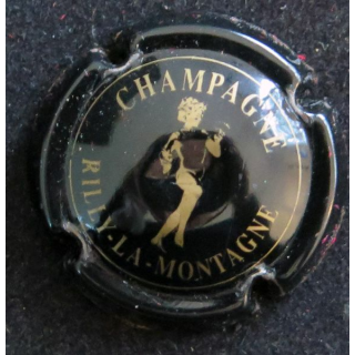 Capsule Muselet de bouteille de champagne RILLY LA MONTAGNE n° 4 Noir et or