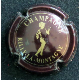 Capsule Muselet de bouteille de champagne RILLY LA MONTAGNE n° 1 Bordeaux foncé et or