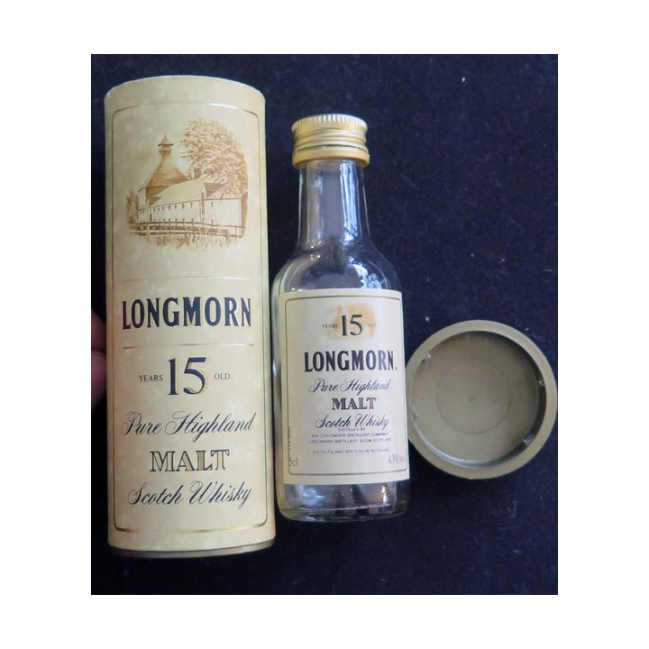 Mignonette de Whisky malt Longmorn 15 ans d'âge dans son coffret 