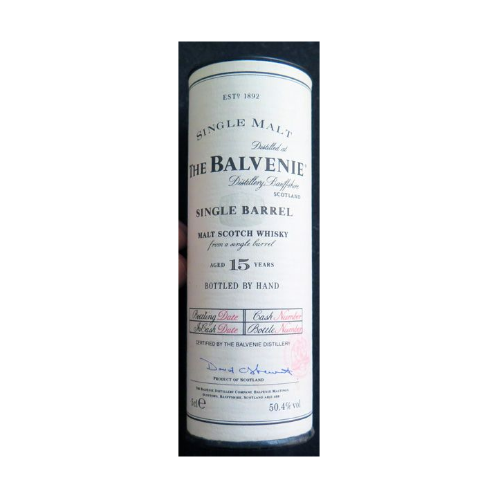 Mignonette de Whisky Single Barrel The Balvenie 15 ans d'âge dans son coffret