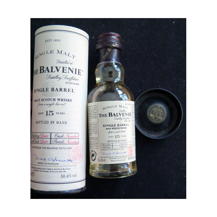 Mignonette de Whisky Single Barrel The Balvenie 15 ans d'âge dans son coffret