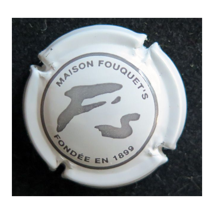 Capsule Muselet de bouteille de champagne FOUQUET'S n° 2 Blanc et gris