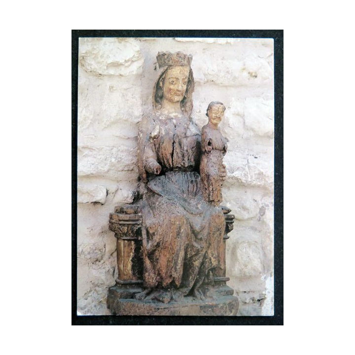 CARTE PIEUSE : image de la statue du XV° siècle Notre Dame de Verdelaye