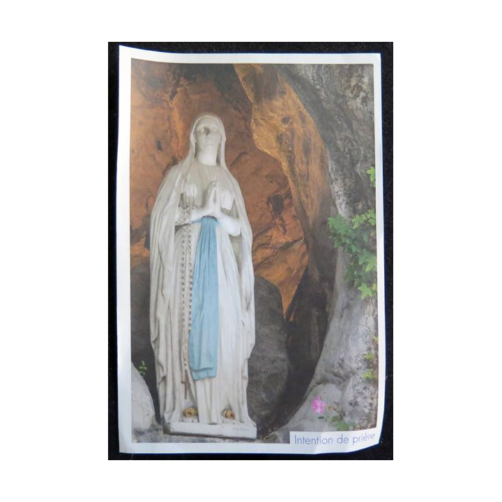 IMAGE PIEUSE : image d'intention de prière portée à la Grotte de Lourdes