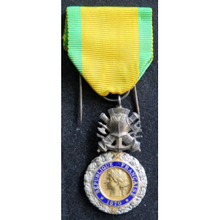 FRANCE : Médaille militaire 1870 3° république en argent émaux parfaits