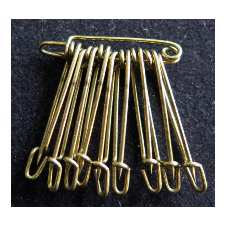 MILITARIA : lot de 10 épingles en laiton de dimension 2,5 cm 