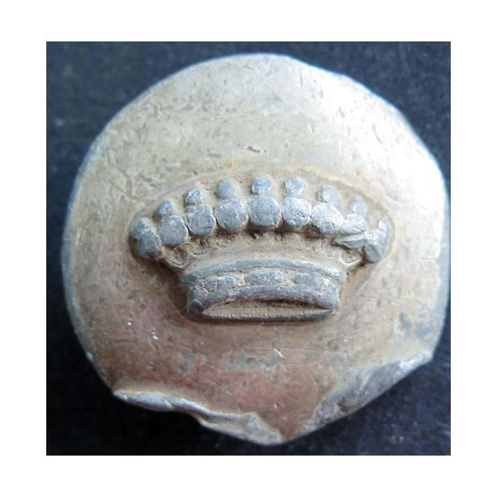 Très ancienne boucle de ceinture ou ornement équestre de la couronne des comtes 6 cm de diamètre 
