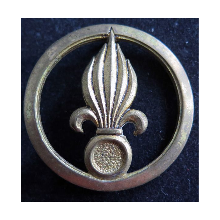 LÉGION : insigne de béret de la légion étrangère de fabrication Drago Romainville G. 1772