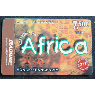 Carte téléphonique Monde-France-GSM 7,5 € Africa