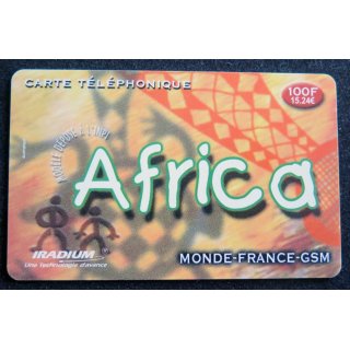 Carte téléphonique Monde-France-GSM 100 F 15,24 € Africa