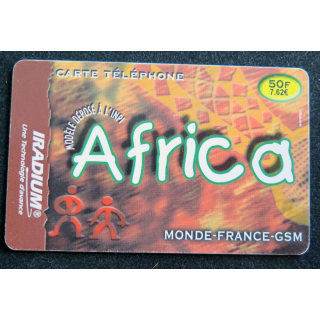 Carte téléphonique Monde-France-GSM 50 F 7,5 € Africa