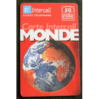 Carte téléphonique Intercall Monde 50 F d'appel prépayés