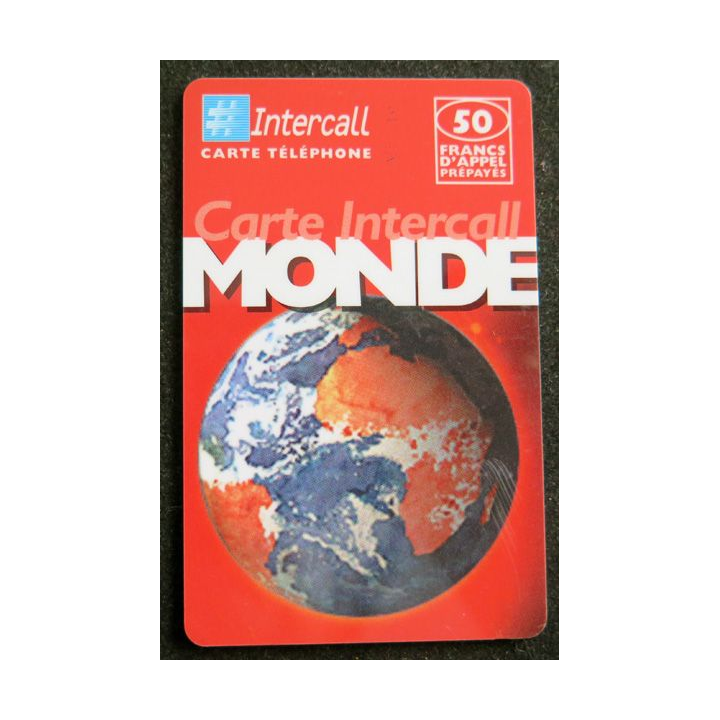 Carte téléphonique Intercall Monde 50 F d'appel prépayés