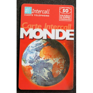 Carte téléphonique Intercall Monde 50 F d'appel prépayés