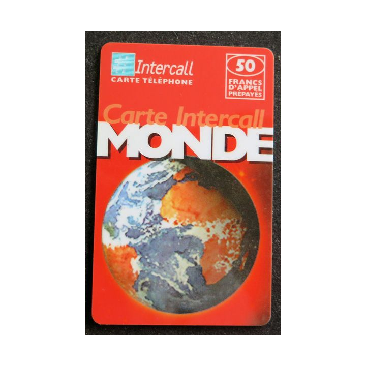 Carte téléphonique Intercall Monde 50 F d'appel prépayés