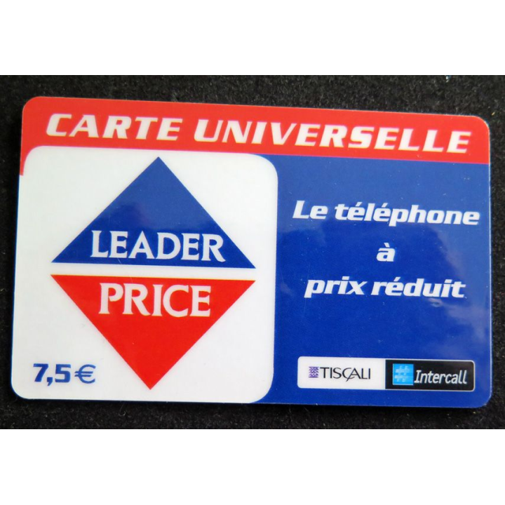 Carte téléphonique universelle Intercall 7,5 € Leader Price