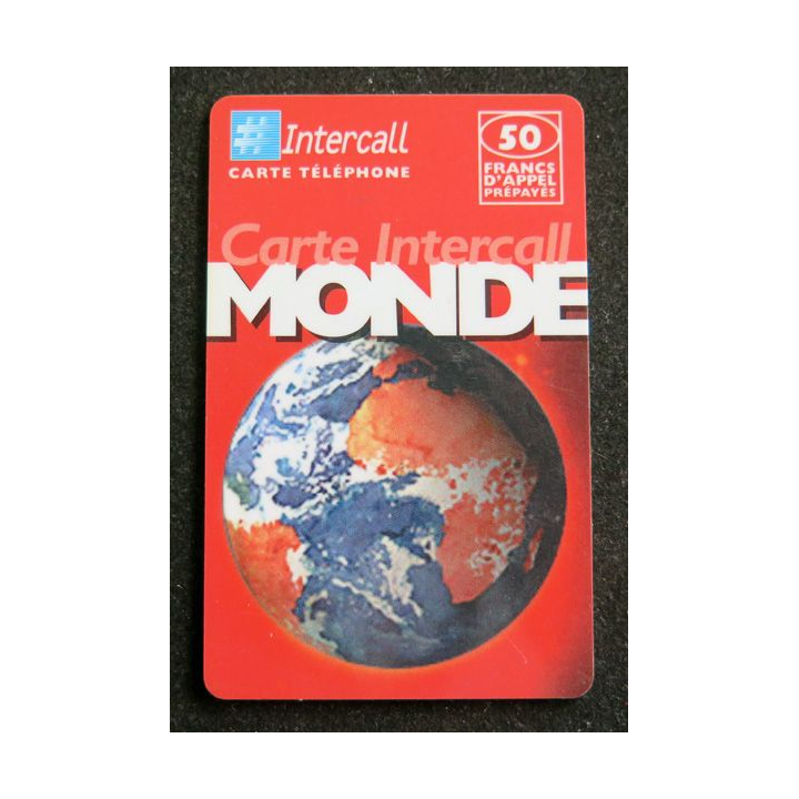 Carte téléphonique Intercall Monde 50 F d'appel prépayés