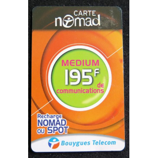 Carte téléphonique Bouygues Telecom carte Nomad Médium 195 F