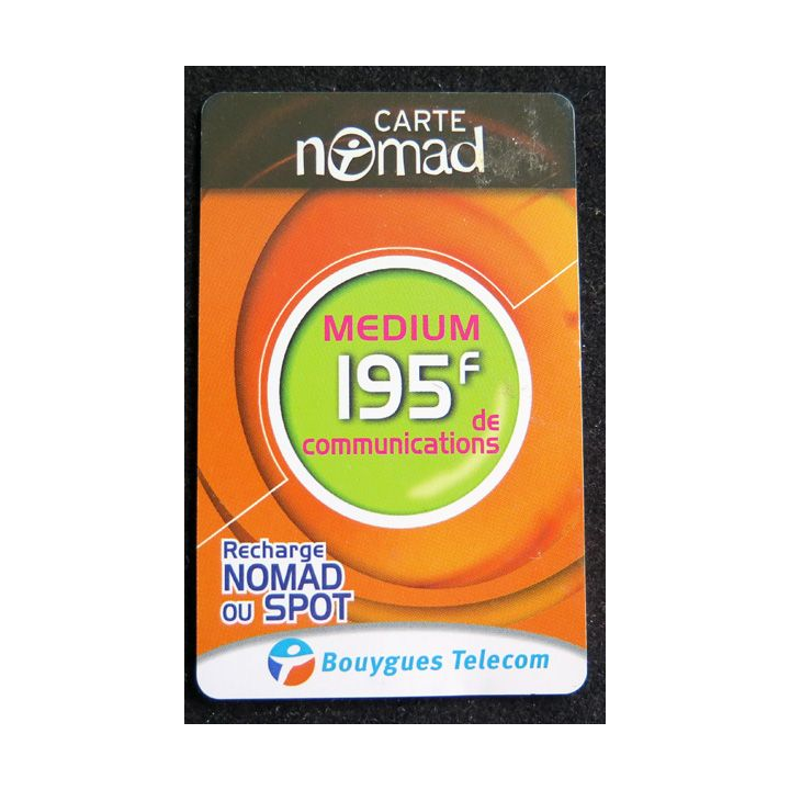Carte téléphonique Bouygues Telecom carte Nomad Médium 195 F