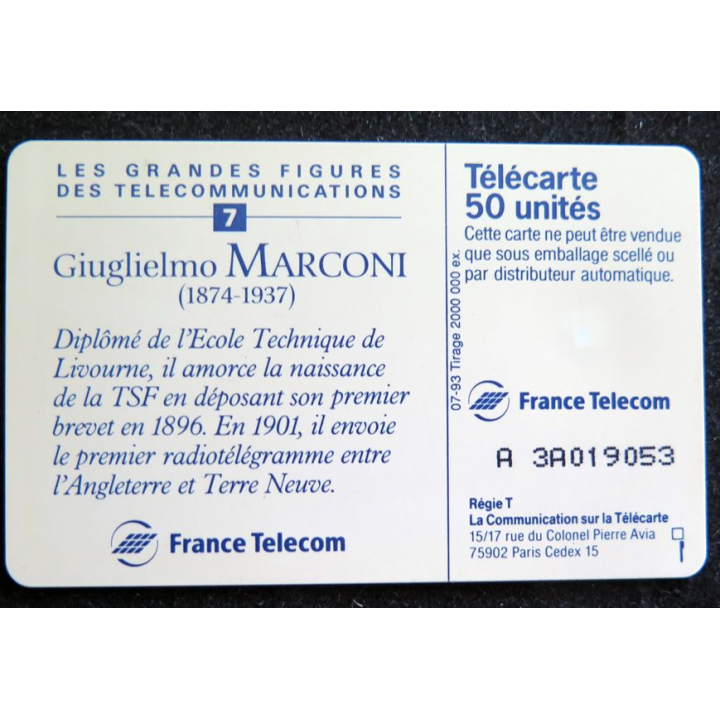 Carte téléphonique Télécarte 50 Giuglielmo Marconi