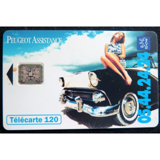 Carte téléphonique télécarte 120 Peugeot Assistance