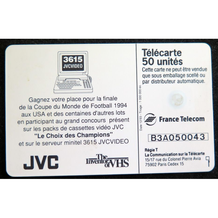 Carte téléphonique Télécarte 50 JVC