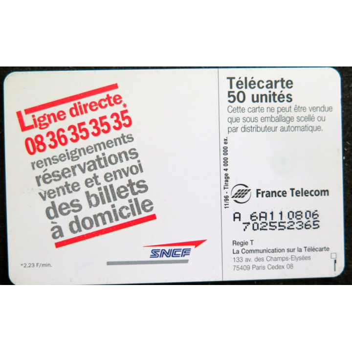 Carte téléphonique Télécarte 50 SNCF