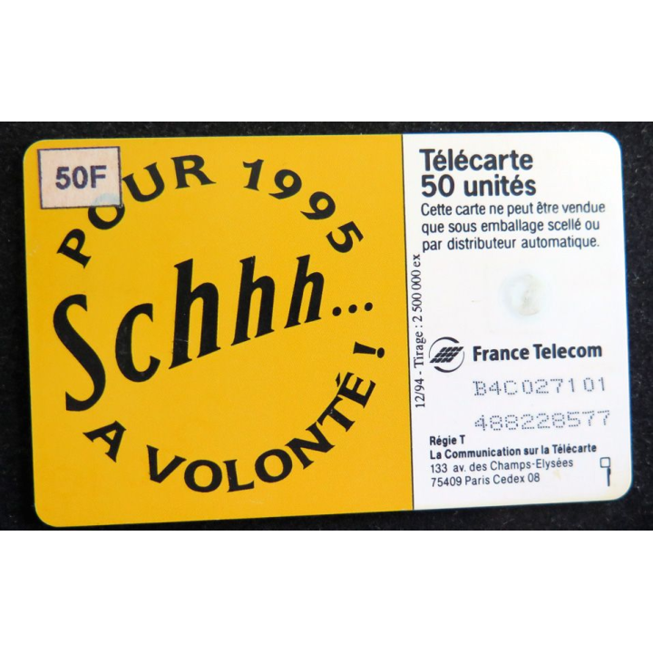Carte téléphonique Télécarte 50 pour 1995 Schhh... à volonté