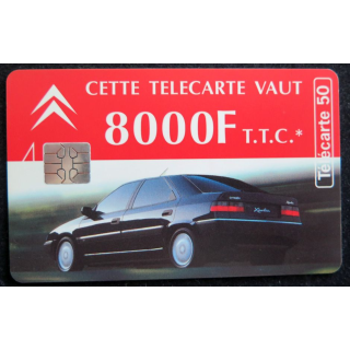 Carte téléphonique Télécarte 50 Citroën Cette télécarte vaut 8000 F TTC