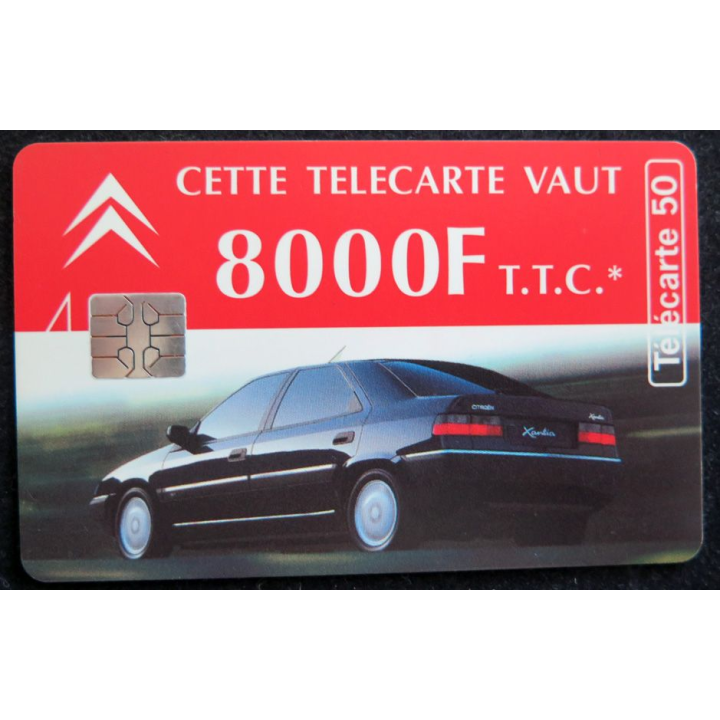 Carte téléphonique Télécarte 50 Citroën Cette télécarte vaut 8000 F TTC