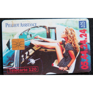 Carte téléphonique télécarte 120 Peugeot Assistance