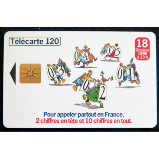 Carte téléphonique télécarte 120 Numérotation à 10 Chiffres