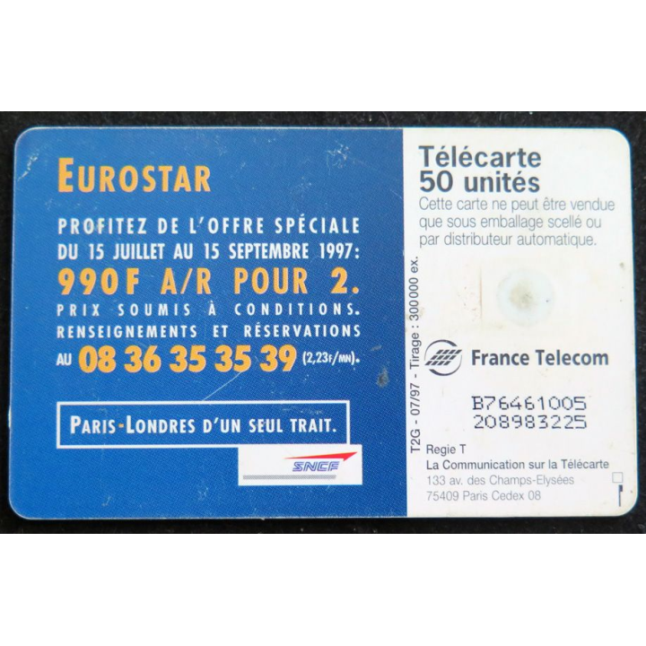 Carte téléphonique télécarte 50 SNCF