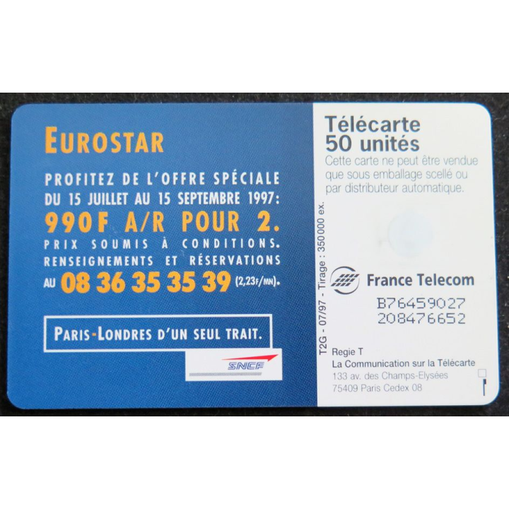 Carte téléphonique télécarte 50 SNCF