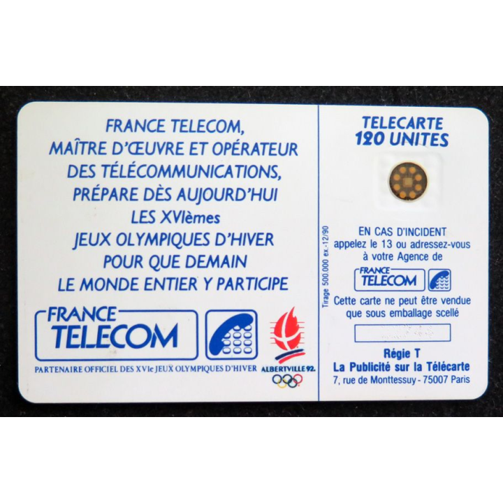 Carte téléphonique télécarte 120 XVI° Jeux Olympiques d'Hiver