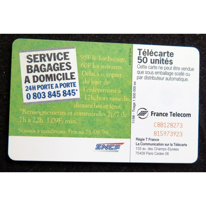 Carte téléphonique télécarte 50 SNCF