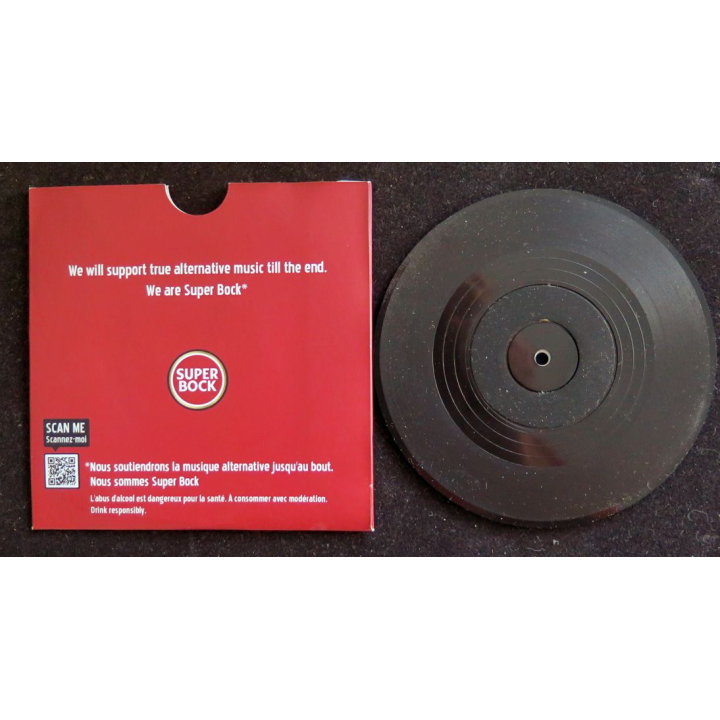DESSOUS DE VERRE A BIÈRE Super Bock sous forme de disque gravé