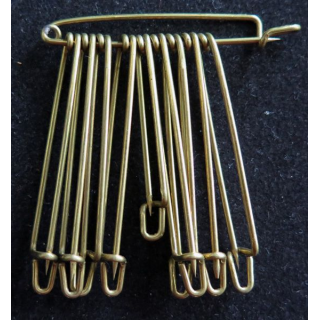 MILITARIA : lot de 10 épingles en laiton de dimension intérieure 3,5 cm et extérieure 4,4 cm